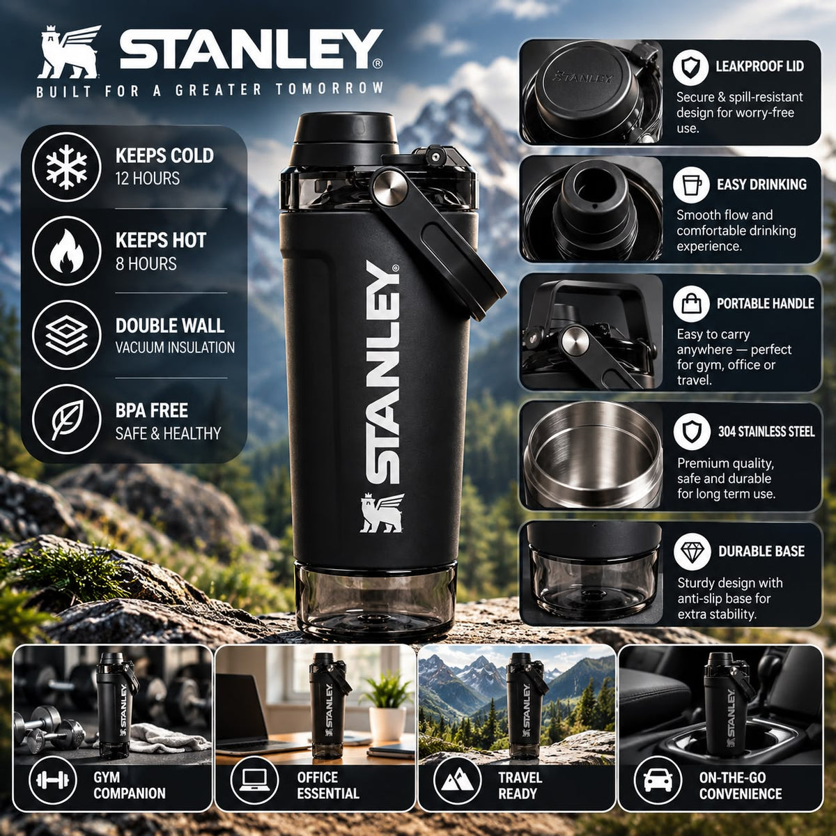 Stanley Vitalize Shaker Black (1:1 DOT PERFECT)