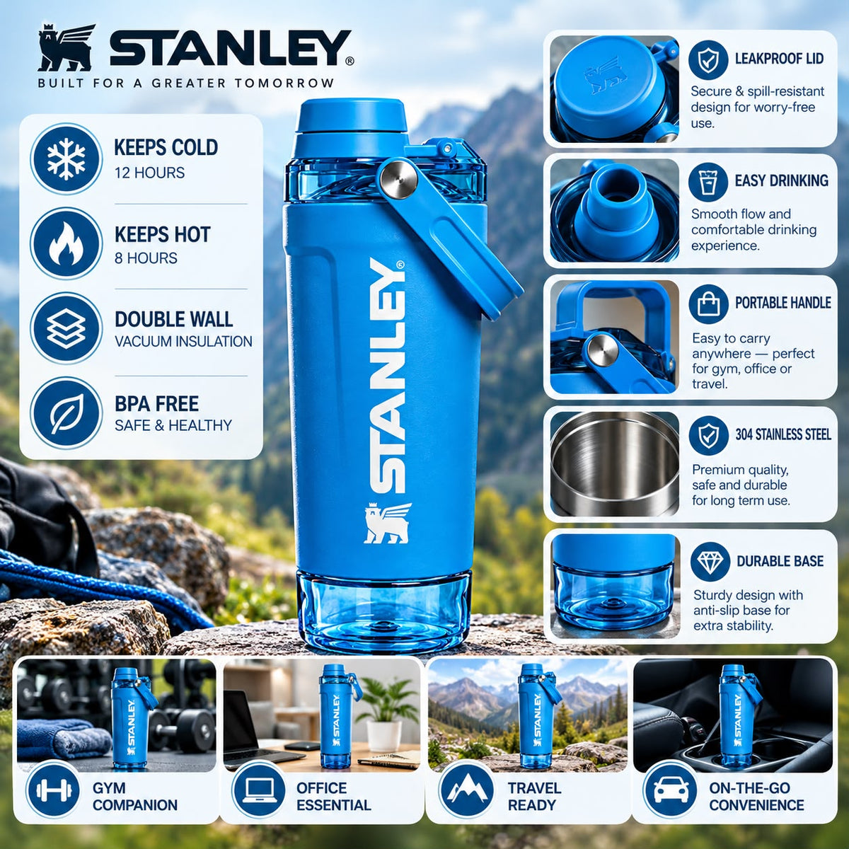 Stanley Vitalize Shaker Azure (1:1 DOT PERFECT)