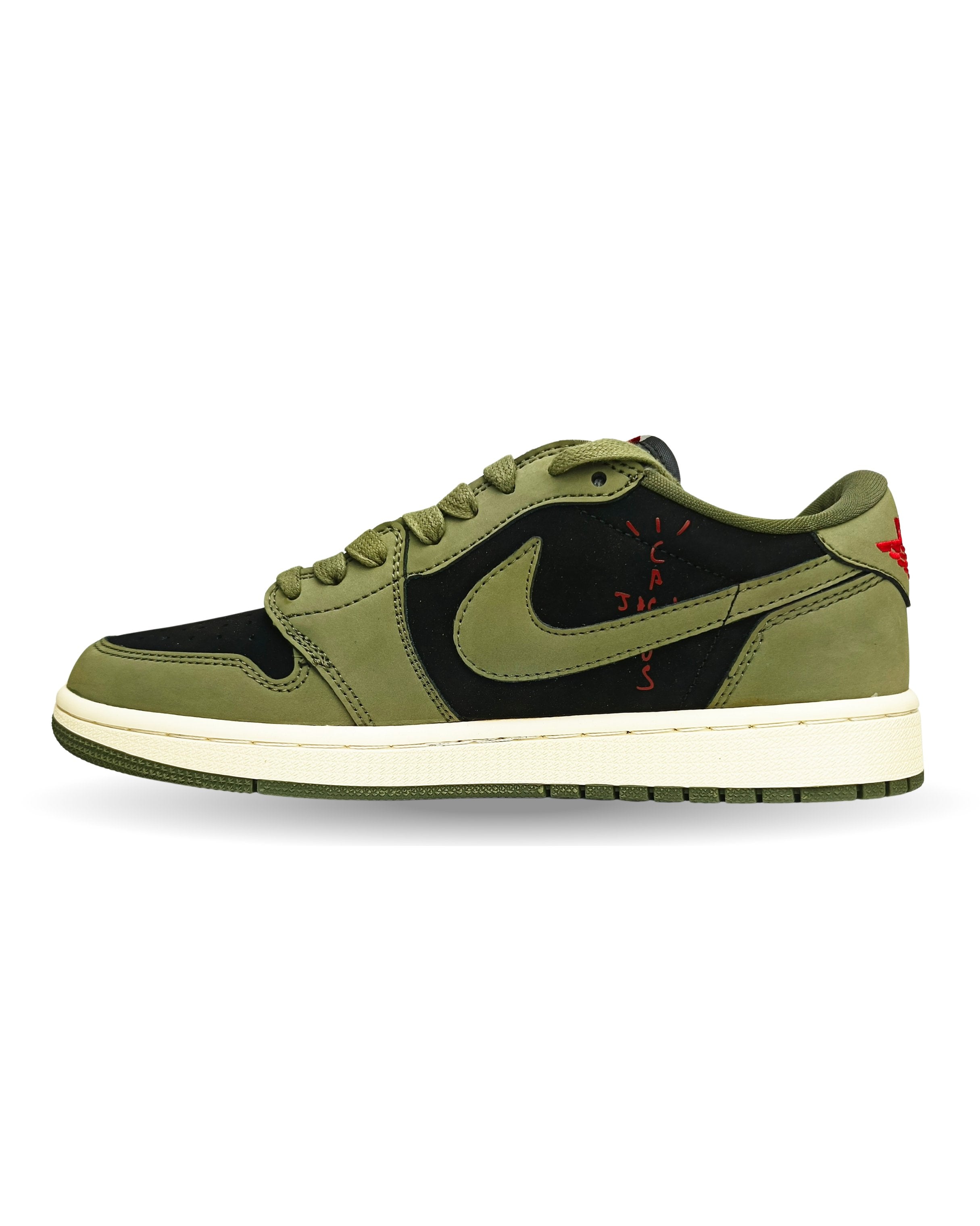 AJ1 low Travis Scott "Black Olive" (SUEDE VERSION)