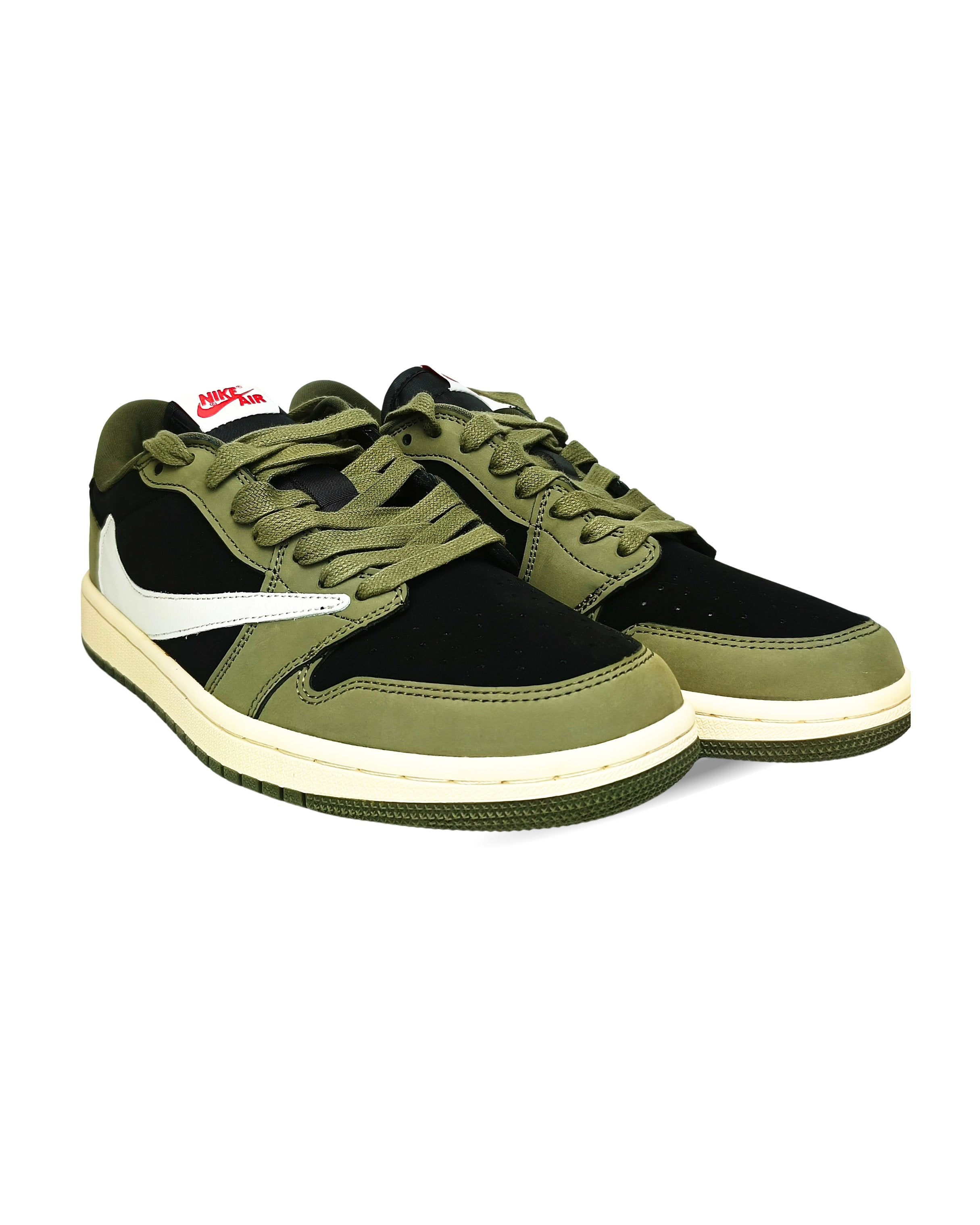 AJ1 low Travis Scott "Black Olive" (SUEDE VERSION)