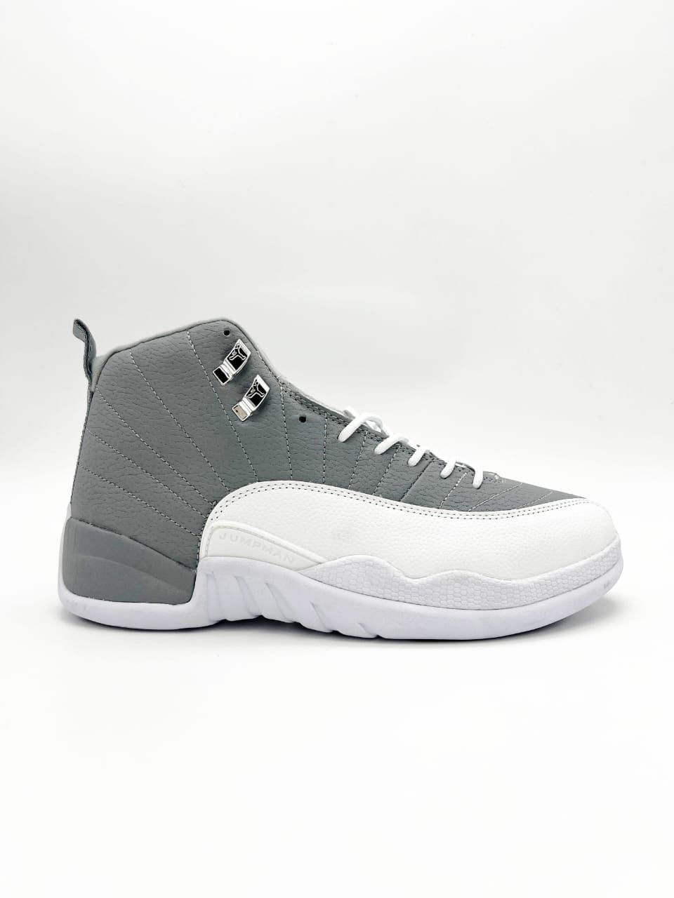 AJ12 Stealth Grey White